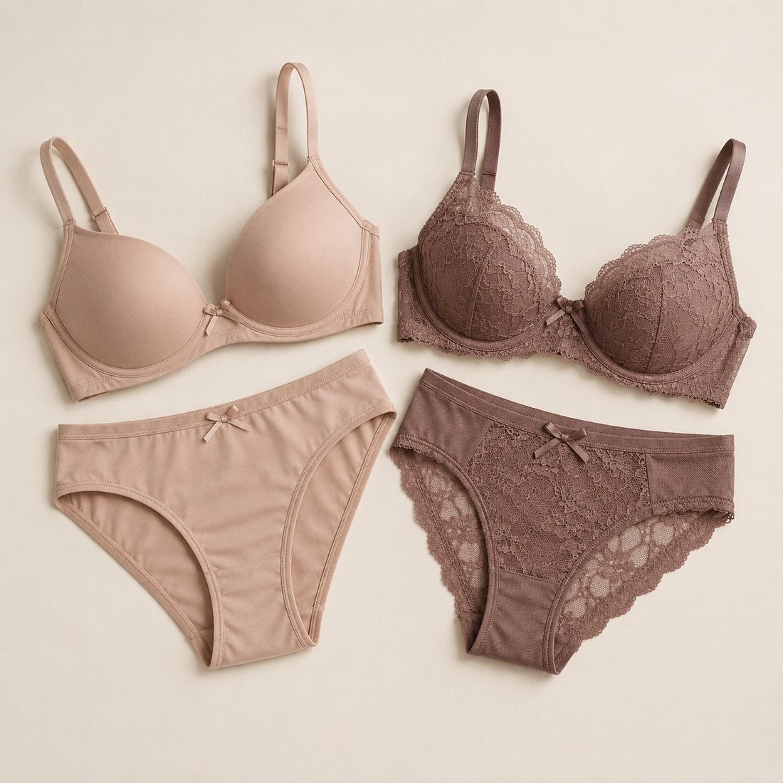 Matched wholesale bra and panty sets manufactured by NuedWears