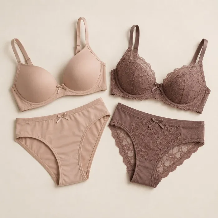 Matched wholesale bra and panty sets manufactured by NuedWears